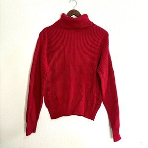 Ambiance Apparel Red Knit Turtleneck
